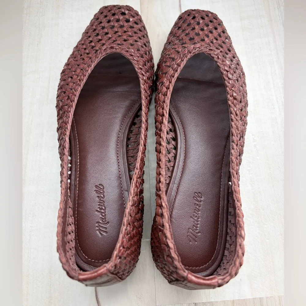 Madewell Mylie Ballet Woven Leather Flats size 6 - Picture 3 of 4